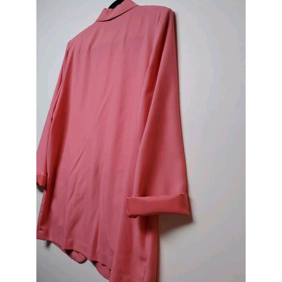 Vtg Sag Harbor Women's 14 Blazer Salmon Square Pockets Collar 1 Button Closure - Picture 13 of 16